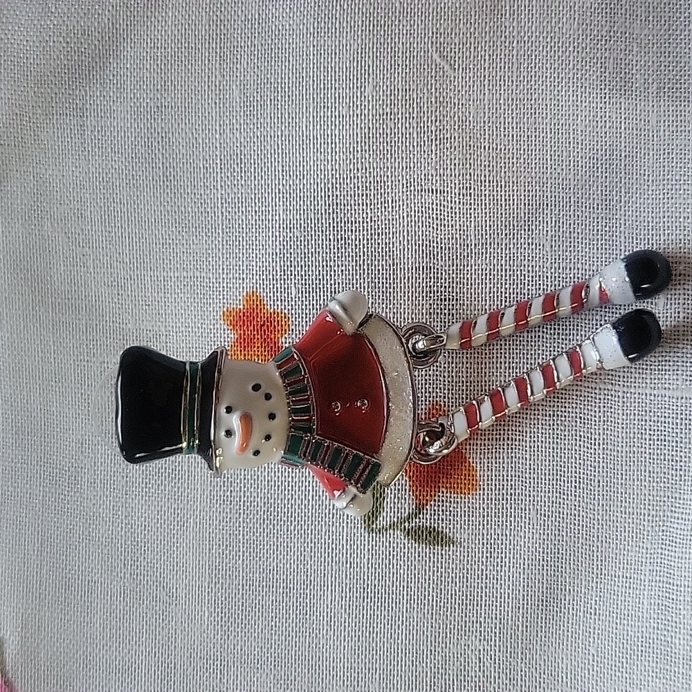 Holidays snowman earrings, set of 3 - Picture 8 of 13